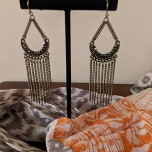 Brass finish dangle earrings